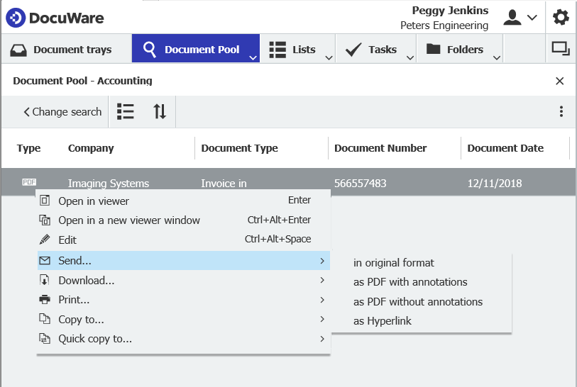 As soon as you select one of the options, an outgoing email will open in your default email client showing the attached invoice.